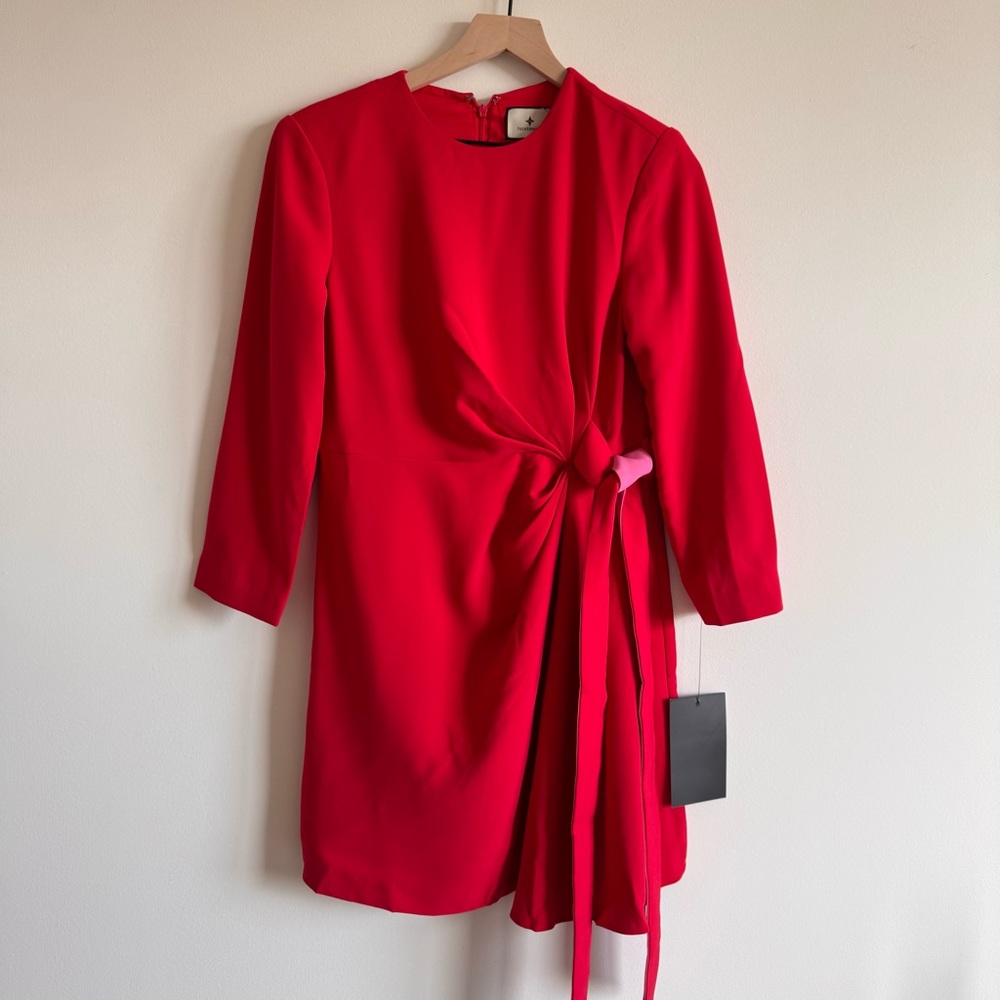 Tuckernuck | Romantic Poppy Hot Pink Sienna Mini Dress Tie Wrap Bow ~ NWT Medium - Picture 9 of 14
